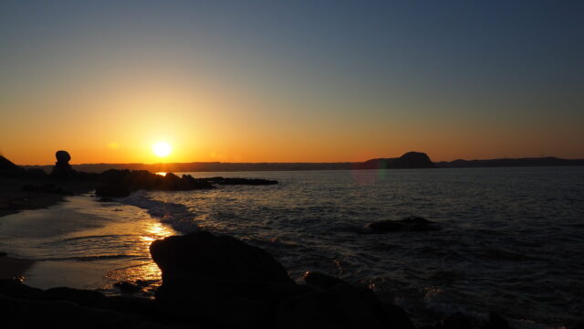 糸島の包石で見る夢のような夕日