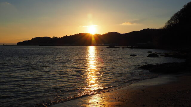 船越の夕陽 ：糸島の風物詩